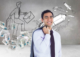 Poster - Composite image of smiling businessman standing