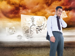 Poster - Composite image of smiling businessman standing