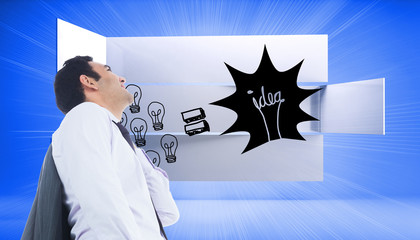 Poster - Composite image of smiling businessman standing