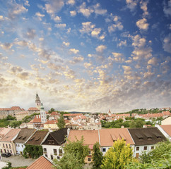 Canvas Print - Cesky Krumlov, Czech Republic. Beautiful city medieval skyline a