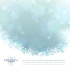 bright winter background with snowflakes