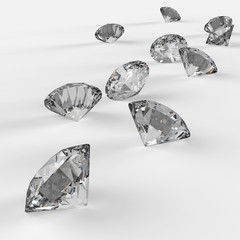 Wall Mural - Diamonds 3d in composition as concept