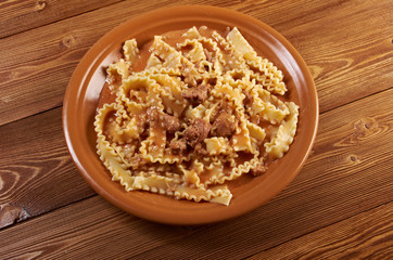 Canvas Print -  pasta mafalde with  beef