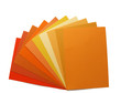 shades of orange in fan arrangement