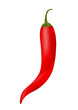 Red Hot Pepper With Drop, Vector Illustration