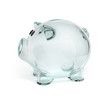 glass piggy bank isolated on white background