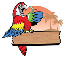Papagaio em um chapéu de pirata e pala de olho. Desenhos animados  ilustração para aplicativos móveis de jogos . imagem vetorial de filkusto©  140225108
