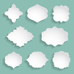 Poster - set of white paper decorative frames