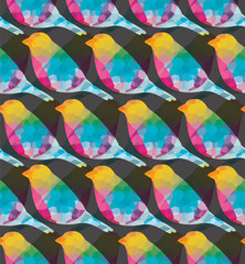 Sticker - Seamless pattern with colorful birds