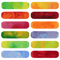 Wall Mural - set of colorful watercolour banners.