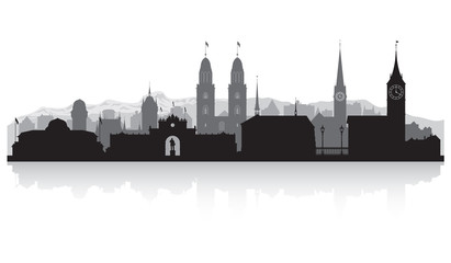 Poster - Zurich Switzerland city skyline silhouette