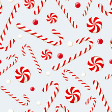 Seamless Background With Christmas Candies.