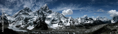 Fotografía Panorama mountains Everest and Lhotse