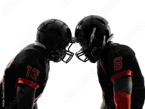 Foto-Stoff bedruckt - two american football players face to face silhouette (von snaptitude)