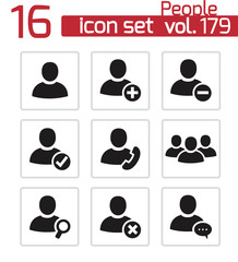 Poster - Vector black people icons set