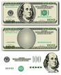 100 Dollar bill  with easy removable elements