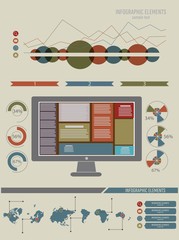 Wall Mural - Infographics graphs and elements. Vector design.