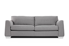 Studio shot of a grey modern sofa