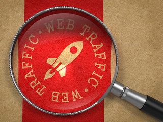 Poster - Magnifying Glass with Web Traffic Concept.