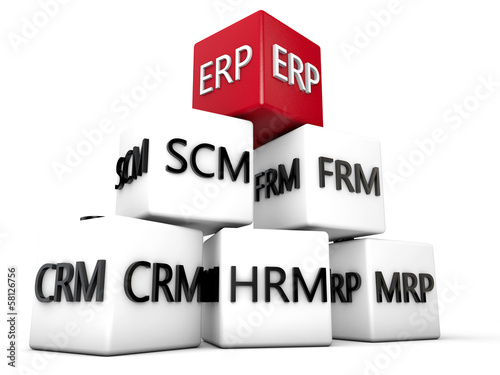 Fotografie, Obraz ERP and relevant Symbolic Cubes over white Background