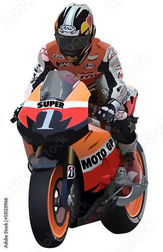 Fototapeta na wymiar Superbike And Biker