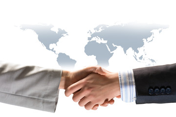 Two businessmen shaking hands