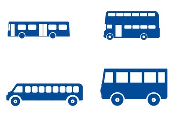 Fototapete - Bus en 4 icônes