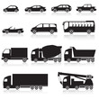 icon car: cabriolet, hopper, bus, minivan