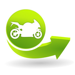 Poster - moto sur symbole vert