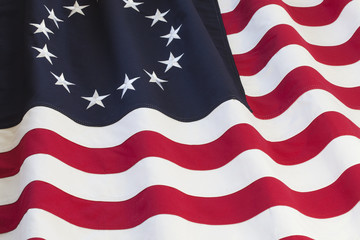 Wall Mural - United States flag with thirteen stars
