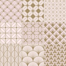 Seamless Gold And Pink Geometric Pattern