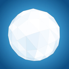 Poster - Abstract geometric paper origami sphere composition