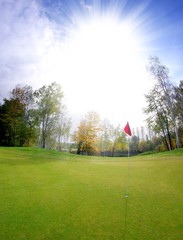 Golf course landscape and green