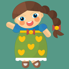 Wall Mural - Cartoon girl - doll