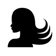 Wall Mural - Woman face silhouette in profile