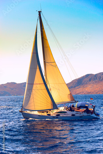 Naklejka ścienna boat with a sail