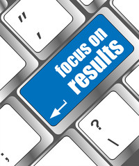 Poster - Modern keyboard focus on results text. Technology concept