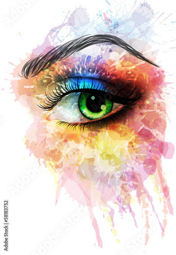 Naklejka dekoracyjna Eye made of colorful splashes