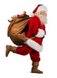 © Milles Studio - Santa Claus on the run to delivery christmas gifts isolated on w