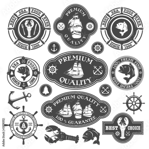 Nautical labels set