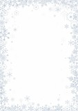 Fototapeta  - Snowflakes on white background vector frame