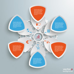 Wall Mural - 6 Round Triangles Industry Production Infographic PiAd