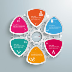 Wall Mural - 6 Round Triangles Industry Production INfographic
