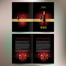 Booklet Catalog Brochure Folder Wine Red Vine Grape