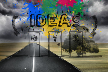 Poster - Colourful idea graphic on gloomy countryside