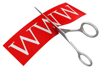 Poster - Scissors and www (clipping path included)