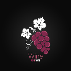 Poster - wine grapes design menu background