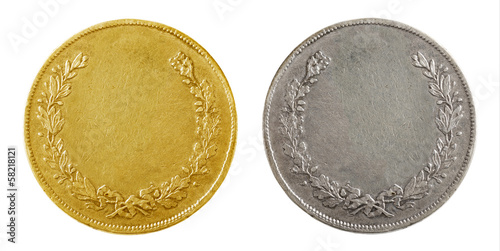 Fotomural Old blank gold and silver coins