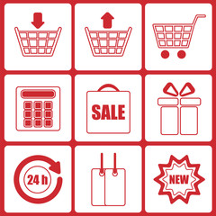 shopping icons.set of icons for online shop.vector