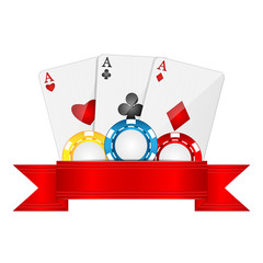 playing cards and casino chips isolated on white background.obje